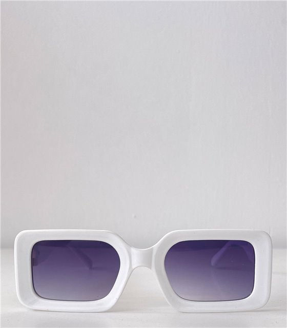 Γυαλιά ηλίου τετράγωνα κοκάλινα (Λευκό)