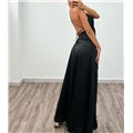 Φόρεμα μάξι σατέν Virginia (Μαύρο)