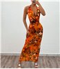 Μάξι φόρεμα εξώπλατο Siena (Πορτοκαλί)